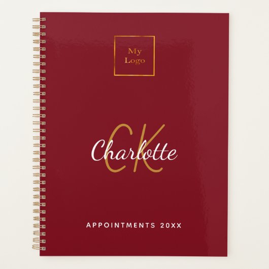 Rote Logos für ein modernes Unternehmen 2026 Planer (Vorderseite)