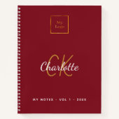 Rote Logos für moderne Unternehmen Notizblock (Vorderseite)