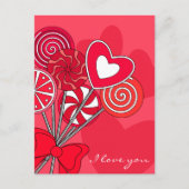 Rote Lollipop-Postkarte Postkarte (Vorderseite)