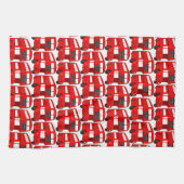 Rote London-Doppeldecker-Bus-Tapete Geschirrtuch (Horizontal)