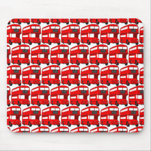 Rote London-Doppeldecker-Bus-Tapete Mousepad
