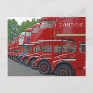 Rote Londoner Busse in Folge Postkarte