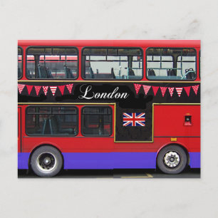 Rote Londoner Doppeldeckerbus Postkarte