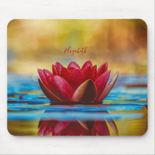 Rote Lotosblumen-Landschaft, Zen Mousepad