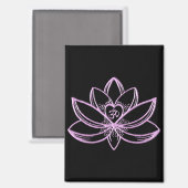 Rote Lotus  Magnet (Vorderseite/Rückseite)