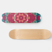 Rote Lotus-Mandala Skateboard (Horizontal)