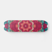 Rote Lotus-Mandala Skateboard (Horizontal)