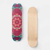 Rote Lotus-Mandala Skateboard (Vorderseite)