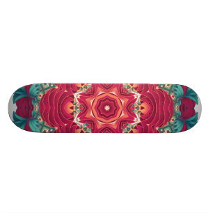 Rote Lotus-Mandala Skateboard