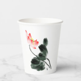 Rote Lotus Rote Flora und Fauna Kunst, Dichtung un Pappbecher