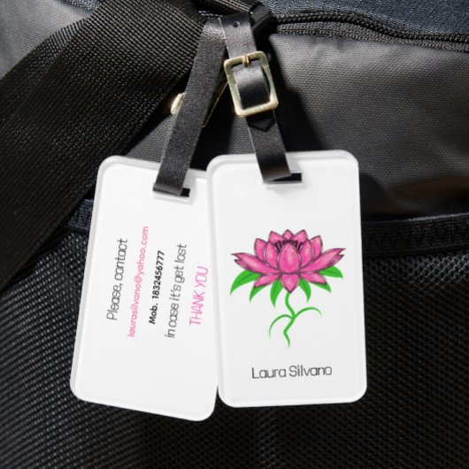 Rote Lotusblume Gepäckanhänger