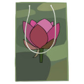 Rote Lotusblume Mittlere Geschenktüte (Vorderseite)
