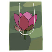 Rote Lotusblume Mittlere Geschenktüte (Rückseite)