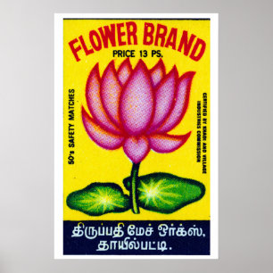 Rote Lotusblume - Streichholzschachtel-Druck - Äst Poster