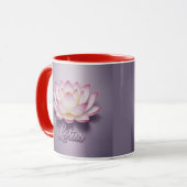 Rote Lotusblumen-Meditations-Tasse Tasse (Vorderseite Links)
