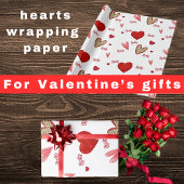 Rote Love Hearts Geschenkpapier