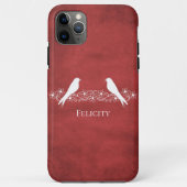 Rote Lovebirds Blumenvine iPhone Case (Rückseite)