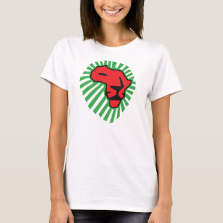 Rote Löwe-Grün-Mähne dieses mal für Afrika-Shirt T-Shirt