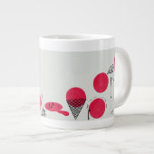 Rote, lustige Brechpunkte auf einer Tasse  (Vorderseite Rechts)