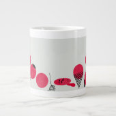 Rote, lustige Brechpunkte auf einer Tasse  (Vorderseite)