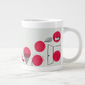 Rote, lustige Brechpunkte auf einer Tasse  (Rechts)