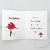 Rote, lustige Ponys Geburtstagkarte Dankeskarte (Innenseite)