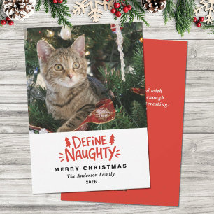 Rote lustige Weihnachts-Tier-Foto-Feiertagskarte Feiertagskarte