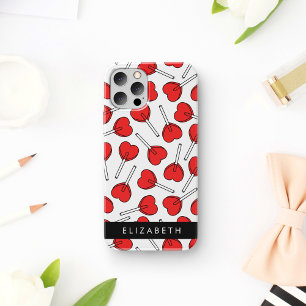 Rote Lutscher, Herz-Lutscher, Lolly, Ihr Name iPhone 16 Hülle
