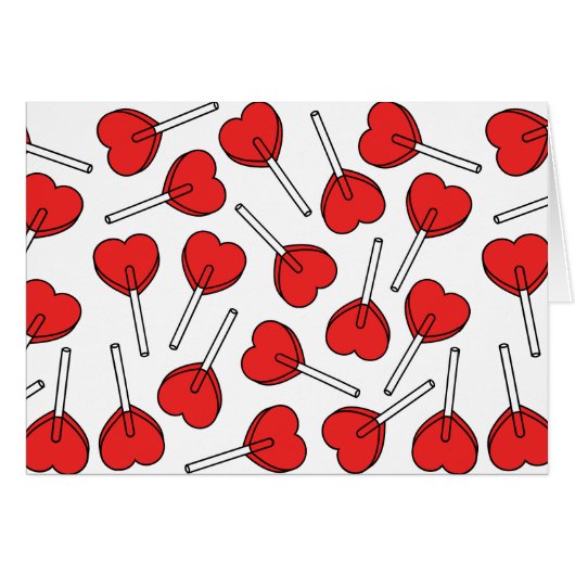 Rote Lutscher, Herz-Lutscher, Lutscher-Muster (Vorderseite (Horizontal))