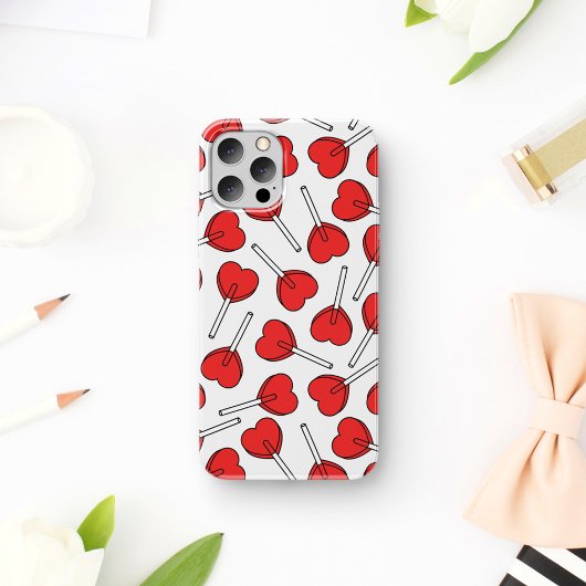 Rote Lutscher, Herz-Lutscher, Lutscher-Muster Case-Mate iPhone Hülle