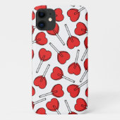 Rote Lutscher, Herz-Lutscher, Lutscher-Muster Case-Mate iPhone Hülle (Rückseite)