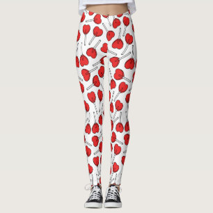 Rote Lutscher, Herz-Lutscher, Lutscher-Muster Leggings