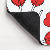 Rote Lutscher, Herz-Lutscher, Lutscher-Muster Mousepad (Ecke)