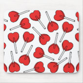 Rote Lutscher, Herz-Lutscher, Lutscher-Muster Mousepad (Vorne)