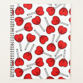 Rote Lutscher, Herz-Lutscher, Lutscher-Muster Planer (Vorderseite)