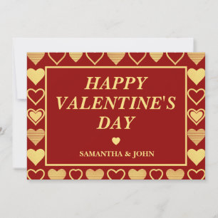 Rote Luxus- Antiquitäten-Gold-Herzen Valentinstag Feiertagskarte