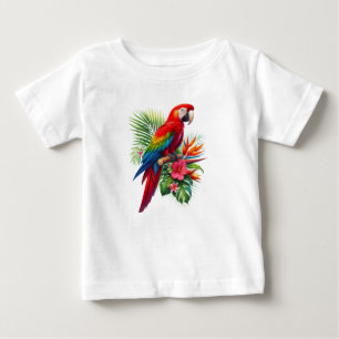 Rote Maca tropische Blüte Baby T-shirt