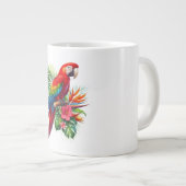 Rote Maca tropische Blüte Jumbo-Tasse (Vorderseite Rechts)