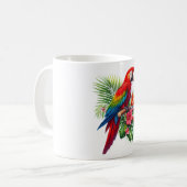Rote Maca tropische Blüte Kaffeetasse (Vorderseite Links)