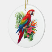 Rote Maca tropische Blüte Keramik Ornament (Links)