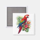 Rote Maca tropische Blüte Magnet (Vorderseite/Rückseite)