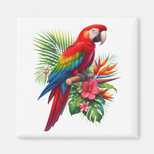 Rote Maca tropische Blüte Magnet