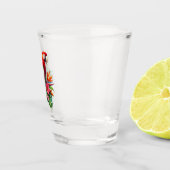 Rote Maca tropische Blüte Schnapsglas (Rechts)