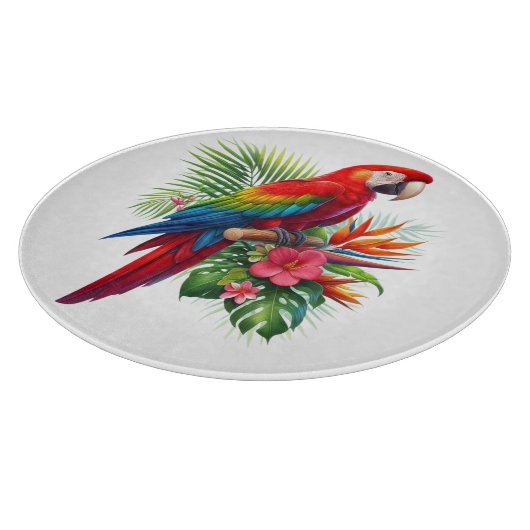 Rote Maca tropische Blüte Schneidebrett (Ecke)