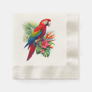 Rote Maca tropische Blüte Serviette