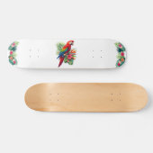 Rote Maca tropische Blüte Skateboard (Horizontal)