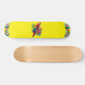 Rote Maca tropische Blüte Skateboard (Horizontal)