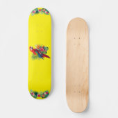 Rote Maca tropische Blüte Skateboard (Vorderseite)