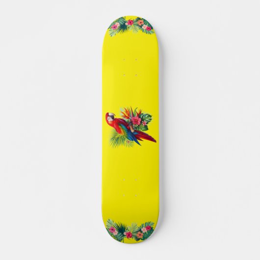 Rote Maca tropische Blüte Skateboard (Vorne)