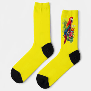 Rote Maca tropische Blüte Socken